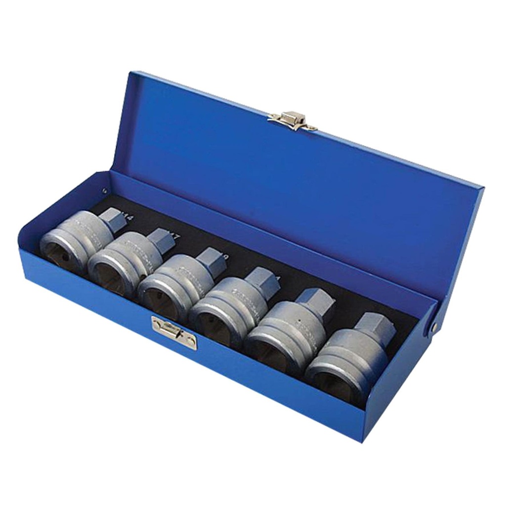 ⬡ 3/4" Dr. Bit socket set (HEX) 6pcs. (SB2004, ELLIENT TOOLS)