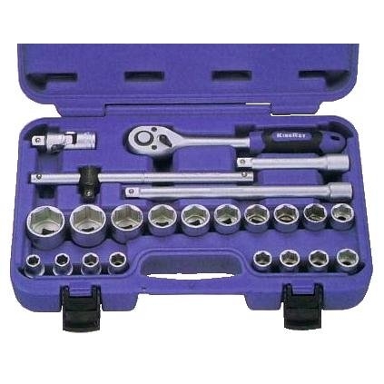 ⬡ 1/2" Dr. Socket set 23pcs. (KR30186023, KINGROY)