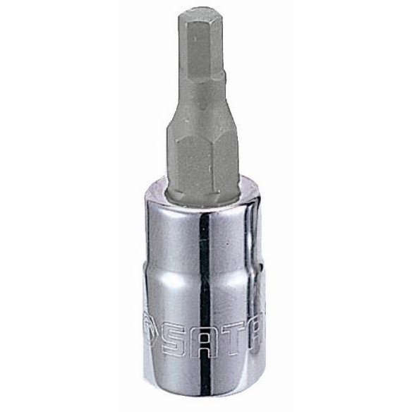 ⬡ 1/4" galvutė su HEX antgaliu 4 mm (S21202, SATA)
