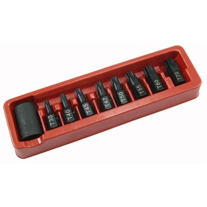 ⬡ 1/2" Smūginių antgalių rinkinys (TORX) 9vnt. (SB2121, ELLIENT TOOLS)