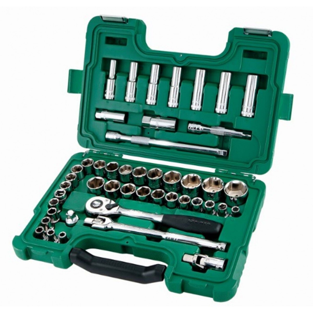 ⬡ 1/2" Dr. Socket set 46pcs. (8-32)+(3/8" -1") (S.A.E.) (S09006, SATA)