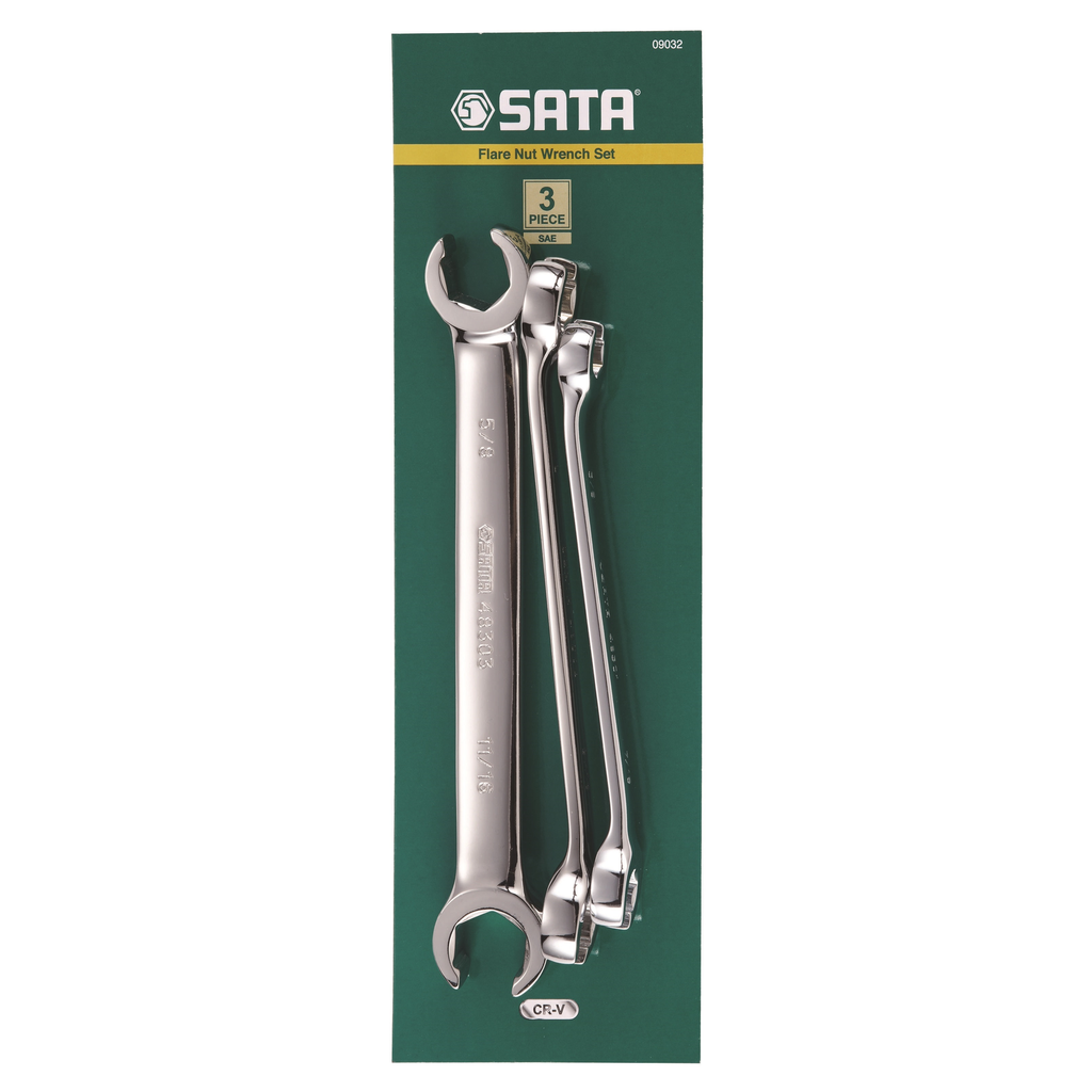 ⬡ Flare nut wrench set 3 pcs, SAE (S09032, SATA)