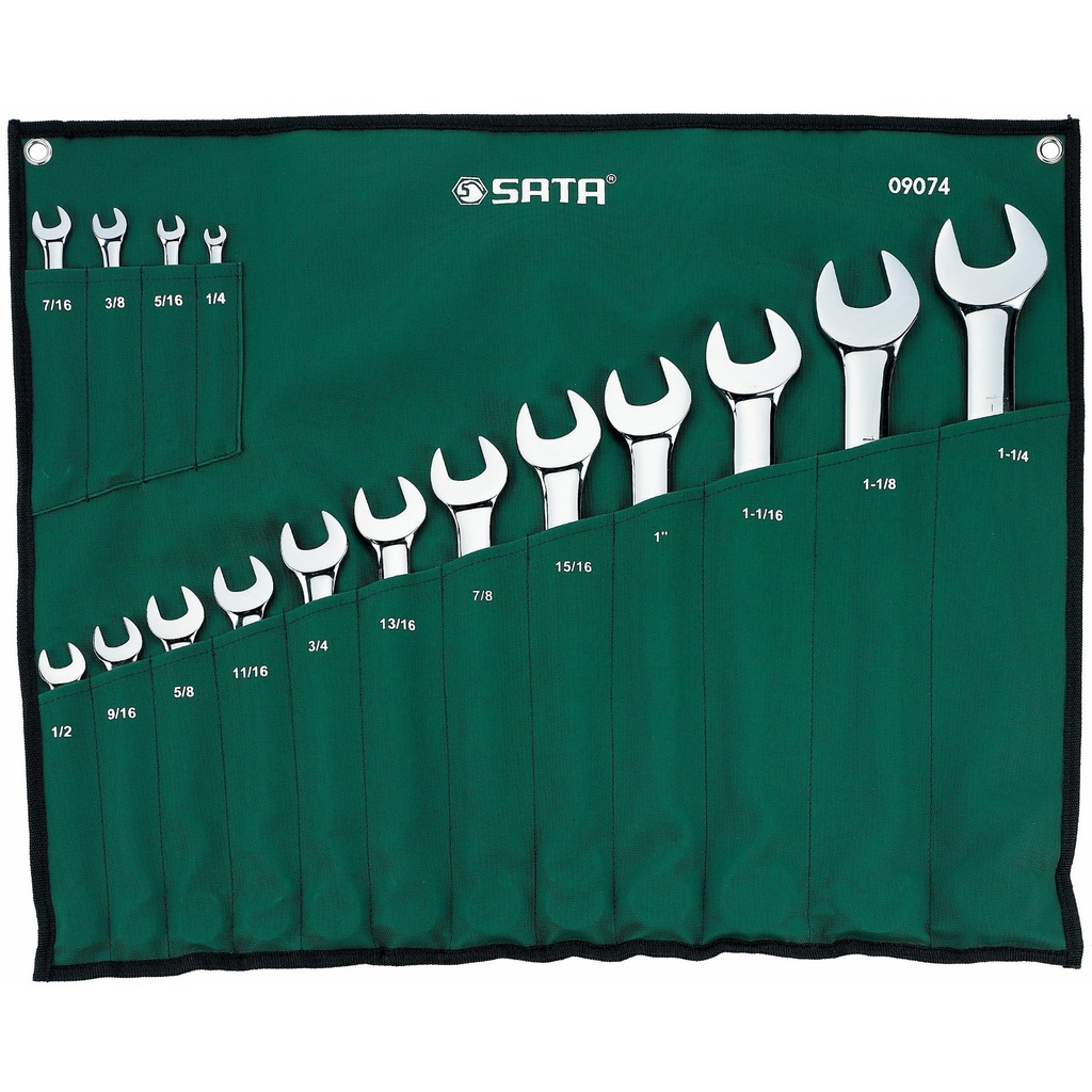 ⬡ Combination wrench set 16 pcs (1/4-1-1/4 in.) (S09074, SATA)
