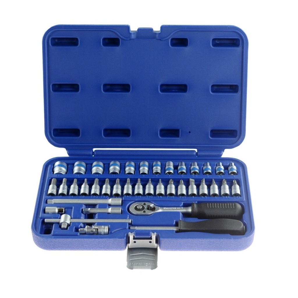 ⬡ 1/4" Sockets set 38pcs. (KR038MDA, KINGROY)