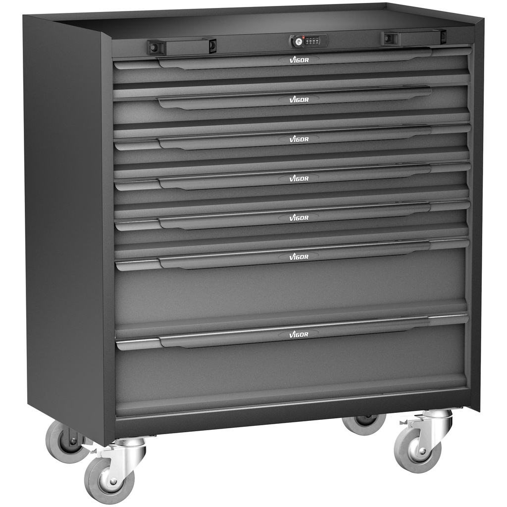 Įrankių vežimėlis laikymo sistemai, 7 stalčiai (V6000-019XL, VIGOR)