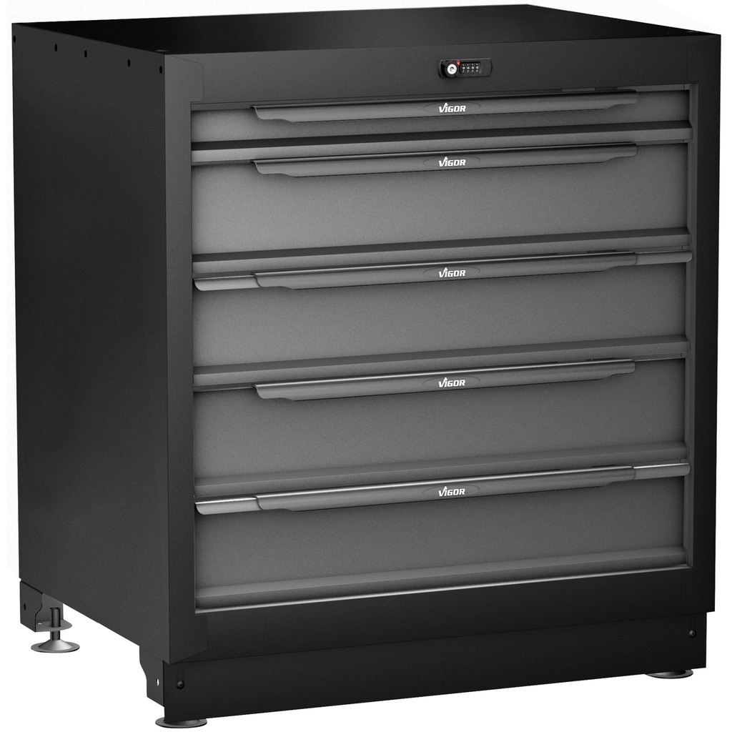 Lower drawer cabinet, extra-deep, 5 drawers (V6000-031XD, VIGOR)