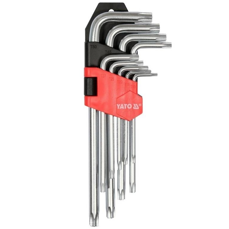⬡ L-type TORX key set 9 pcs. (T10-T50) with hole (YT0511, YATO)