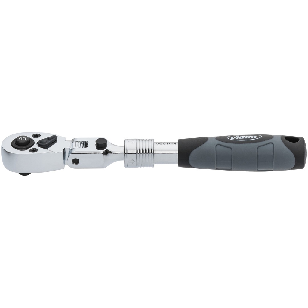 Telescopic reversible ratchet with hinge joint V6614N, VIGOR