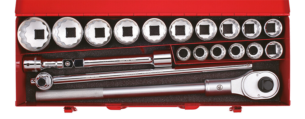 Socket set 3/4 inch in tray (20 pcs) (402001, SONIC)