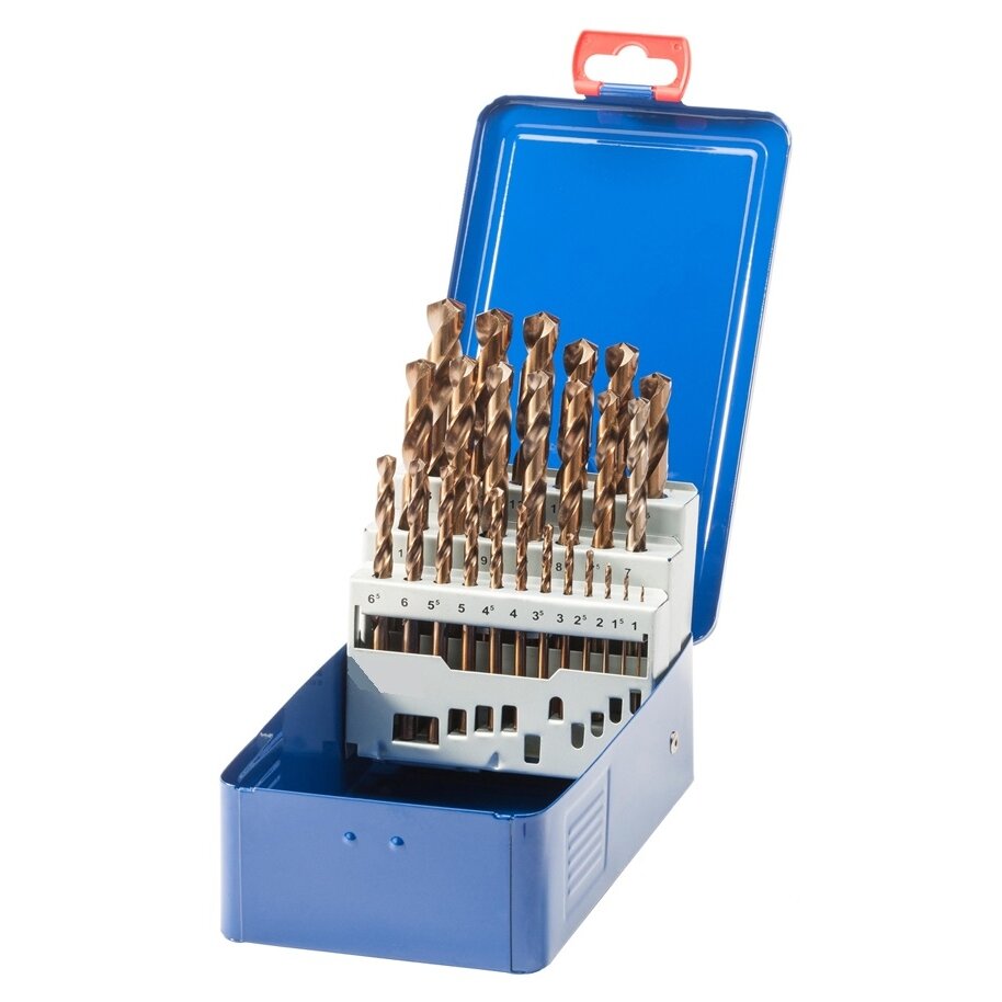 ⬡ Spiralinių grąžtų rinkinys DIN338 19 vnt. (1-10 mm) (cobalt) (H190CO)