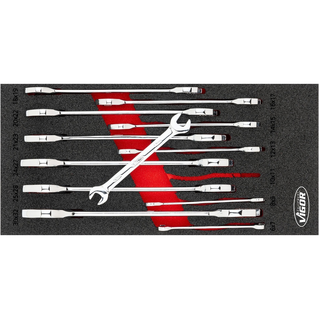 Double open-end wrench set V6721N, VIGOR