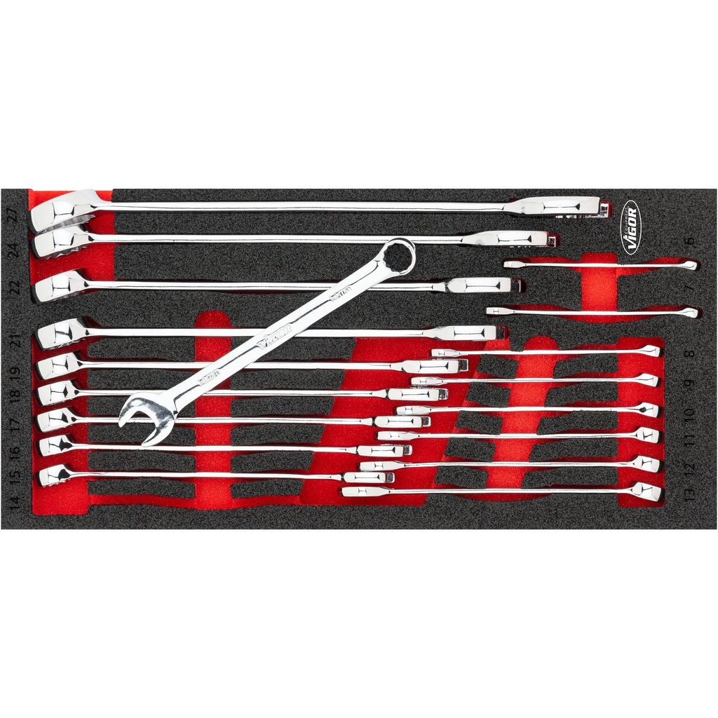 Combination wrench set (V6723N, VIGOR)