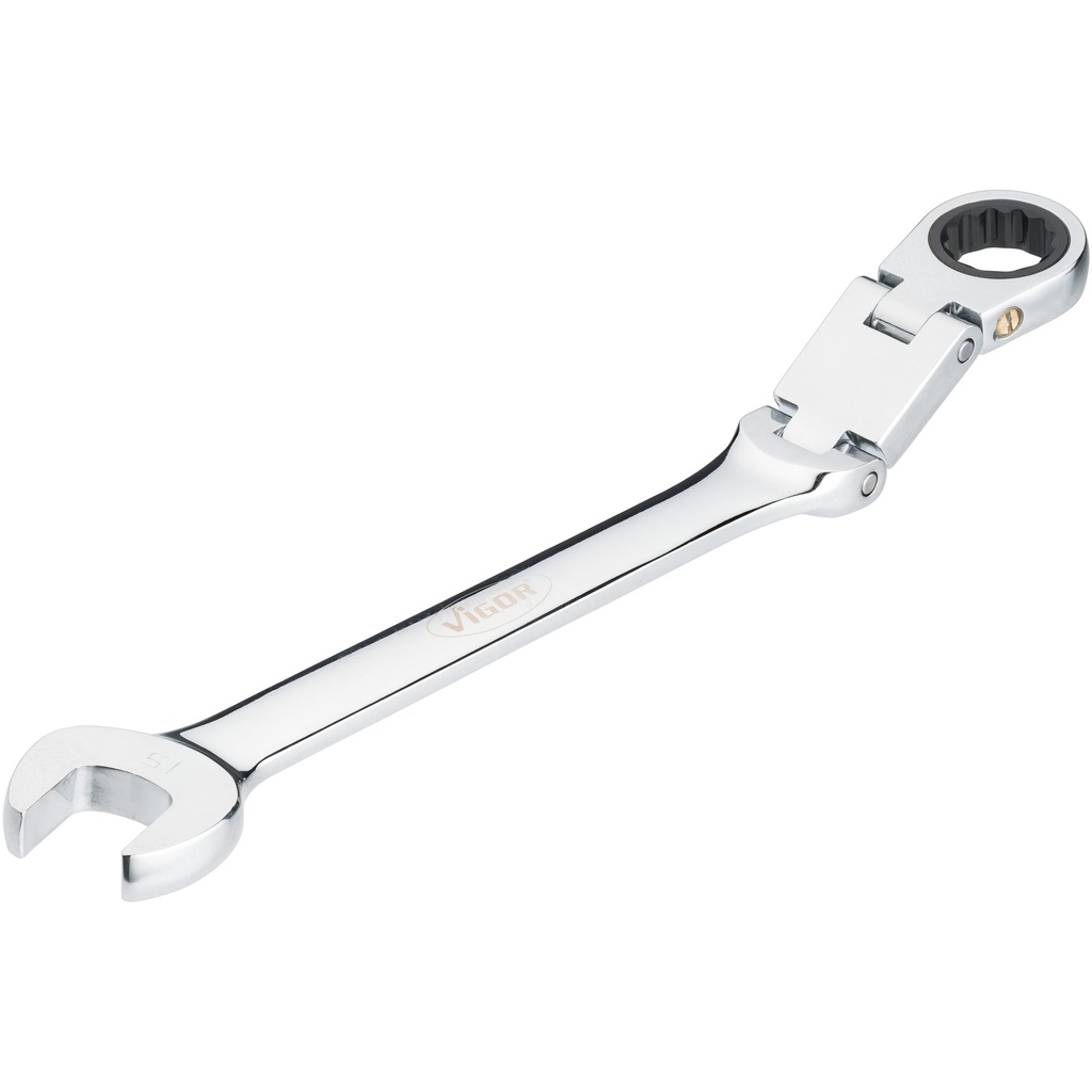 Double joint ratcheting combination wrench V6752-15, VIGOR