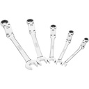 Double joint ratcheting combination wrench set V6752/5, VIGOR