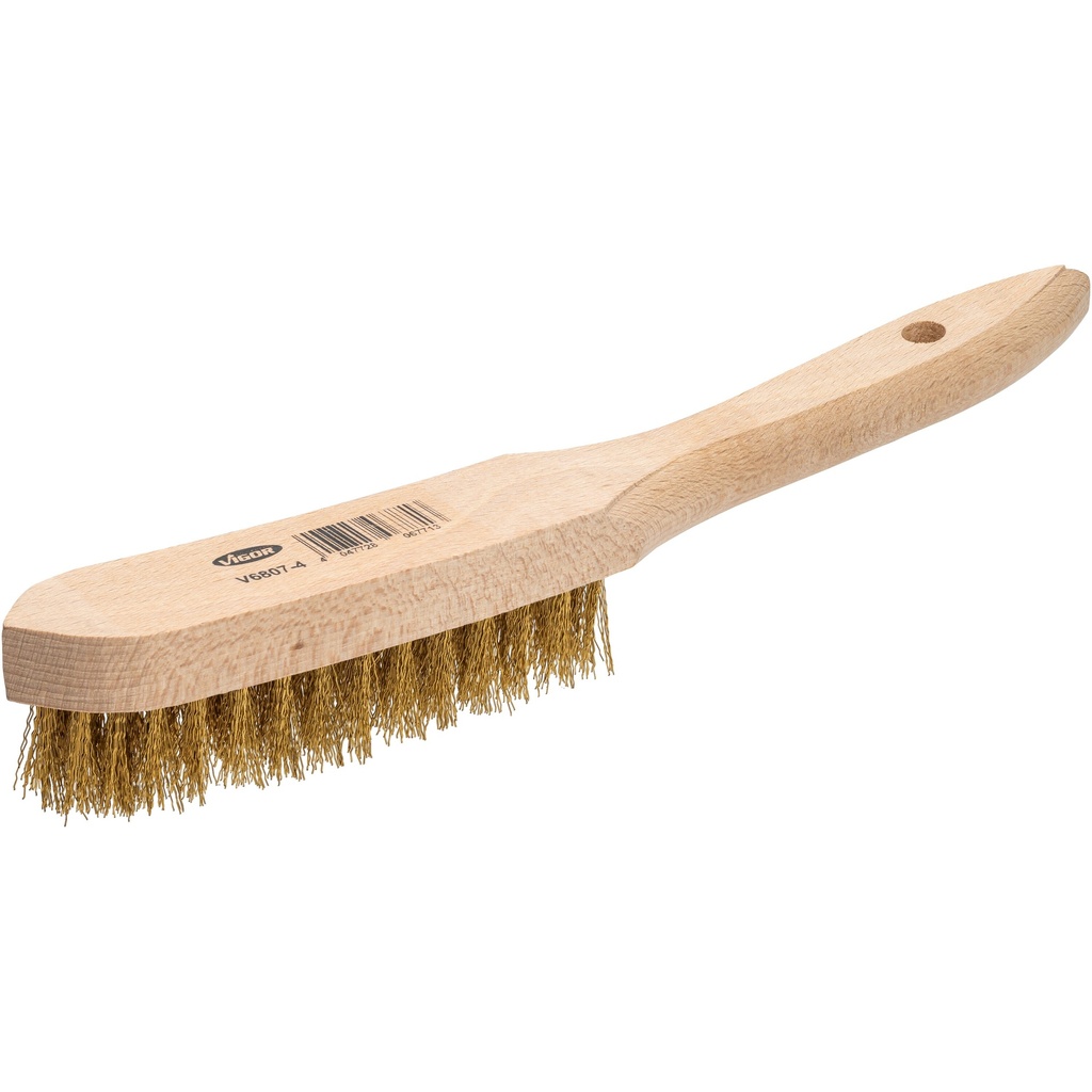 Brass wire brush, 4 rows (V6807-4, VIGOR)
