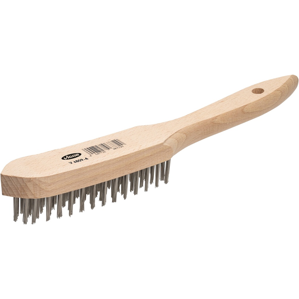 Steel wire brush, 4 rows (V6809-4, VIGOR)