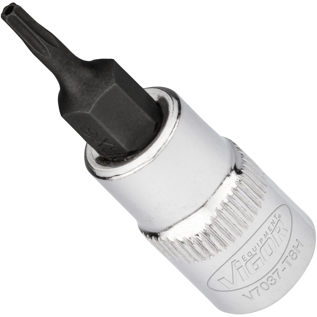 Tamper-resistant bit socket TORX T8H, 1/4 in. (V7037-T8H, VIGOR)
