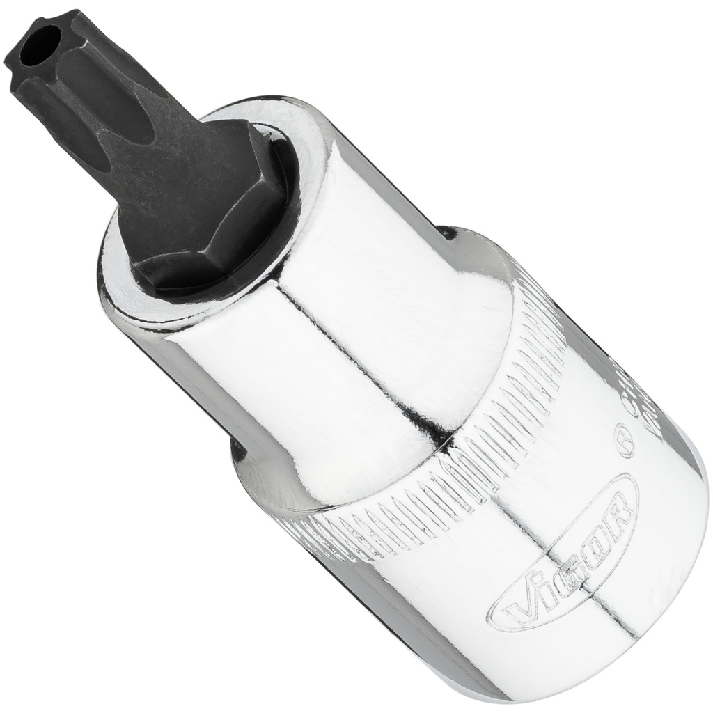 Screwdriver bit 1/2 inch, tamper-resistant TORX T40H, 55 mm (V7055-T40H, VIGOR)