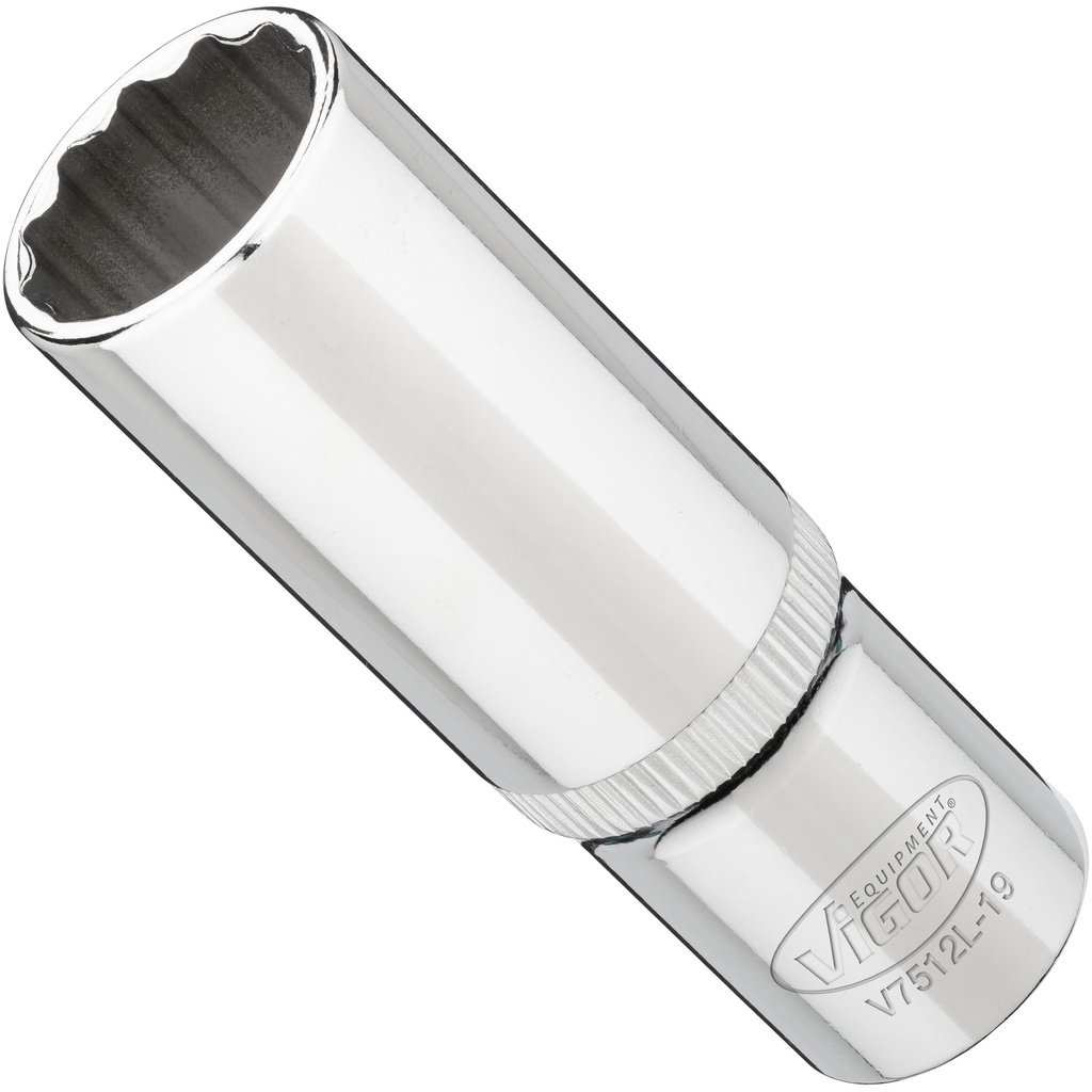 Long socket 19 mm, 1/2 in. V7512L-19, VIGOR