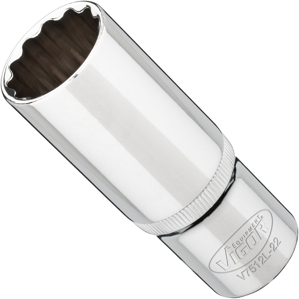 Long socket 22 mm, 1/2 in. V7512L-22, VIGOR