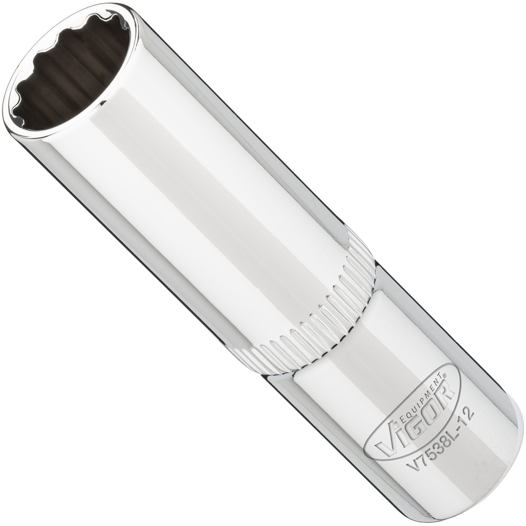 Long socket 12 mm, 3/8 in. V7538L-12, VIGOR