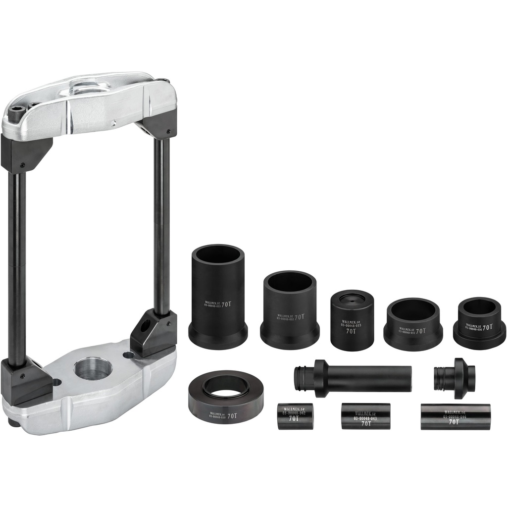Universal press frame for commercial vehicles 70 tonnes for king pins and fixing bolts V8667, VIGOR