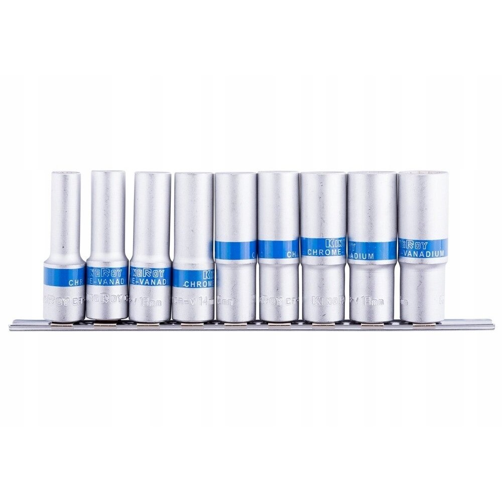 ⬡ 1/2" Dr. Deep socket set 9pcs. 12pt (KR317629, KINGROY)