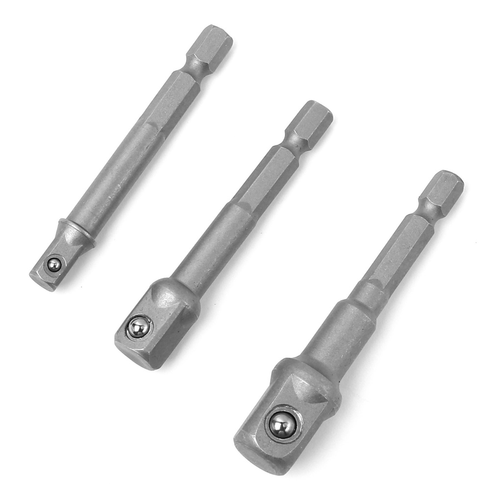 ⬡ 1/4" + 3/8" + 1/2" Dr. Drill socket adapter set 3pcs. (WT04460)