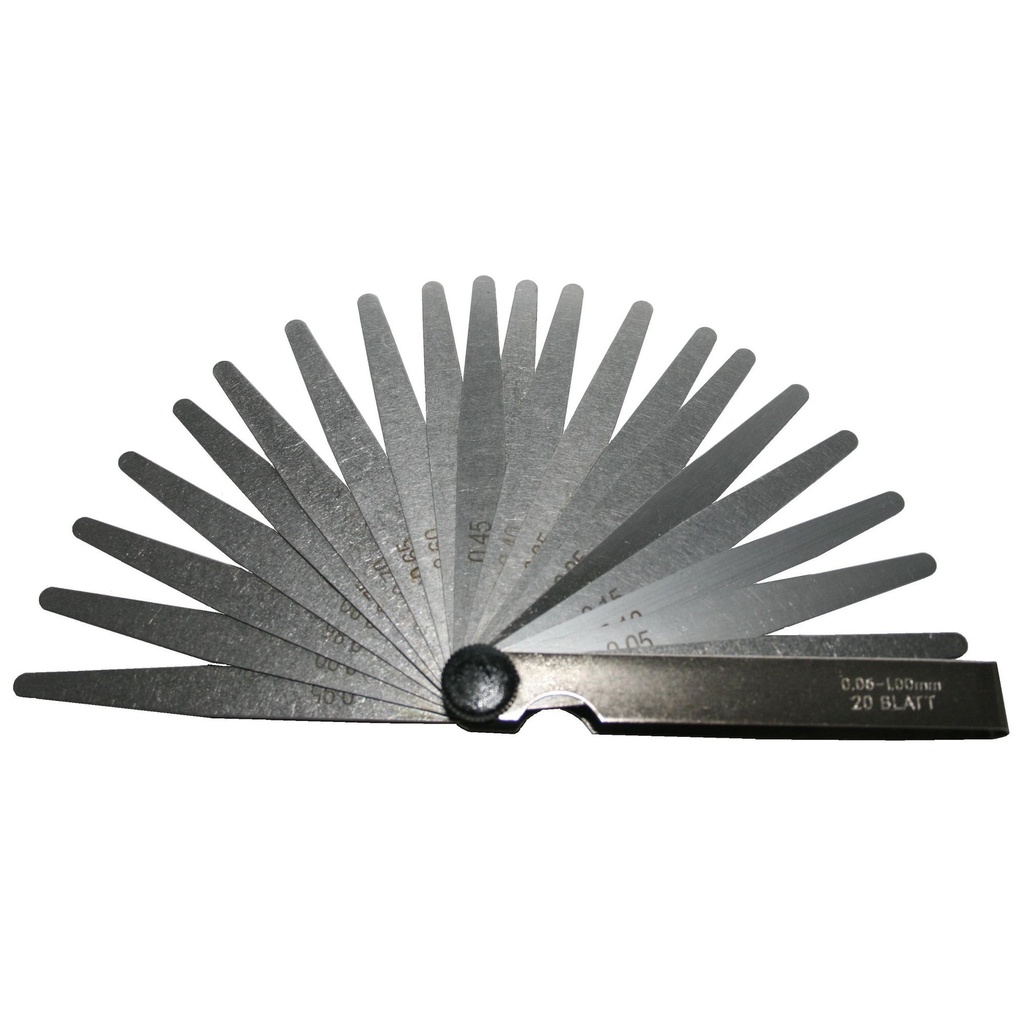 ⬡ Feeler gauge set, 20 blades, 0.05–1.00 mm (15200, VOREL)