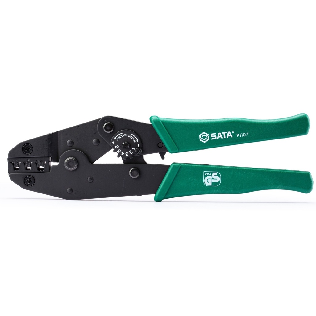 ⬡ Ratchet crimping pliers for non-insulated terminals (S91107, SATA)