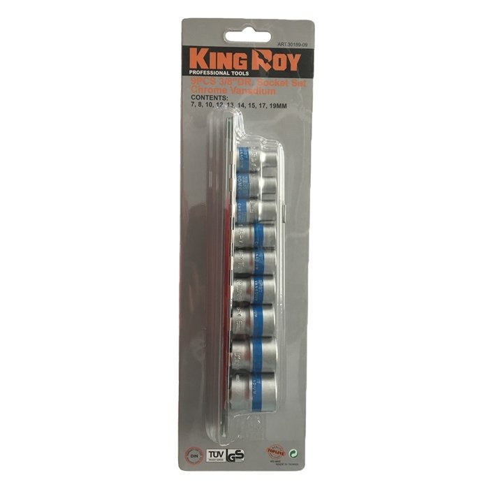 ⬡ Galvučių rinkinys 3/8", 9 vnt. (KR3018909, KINGROY)