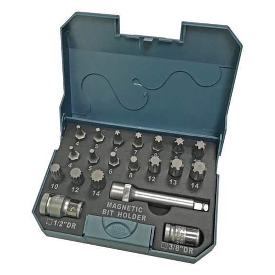 ⬡ Power bit set SPLINE, RIBE 20 pcs (SB2127, ELLIENT TOOLS)