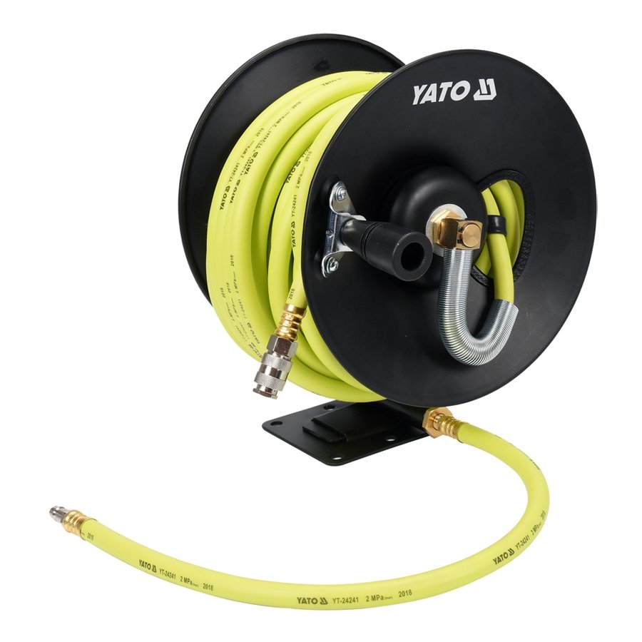 ⬡ Hybrid air hose reel PVC+NBR Ø9.5 x 16 mm, 15 m (YT24241, YATO)