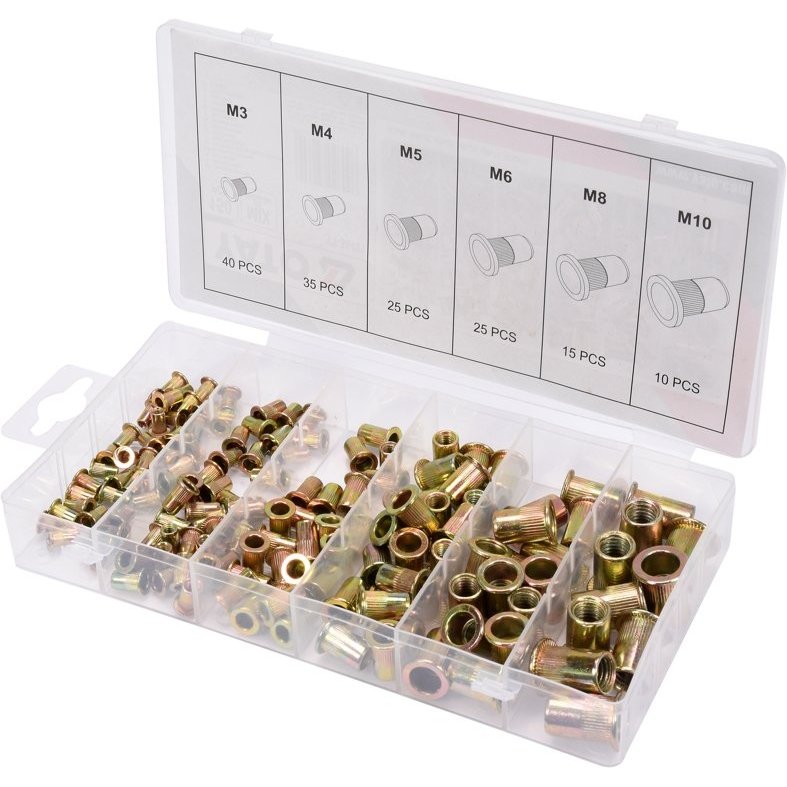 ⬡ Steel nut rivets M3-M10, 150pcs (YT36481, YATO)
