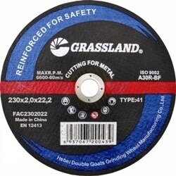 ⬡ Cut-off wheel 230x2.0x22.2 41. Metal and steel (FAC2302022, GRASSLAND)