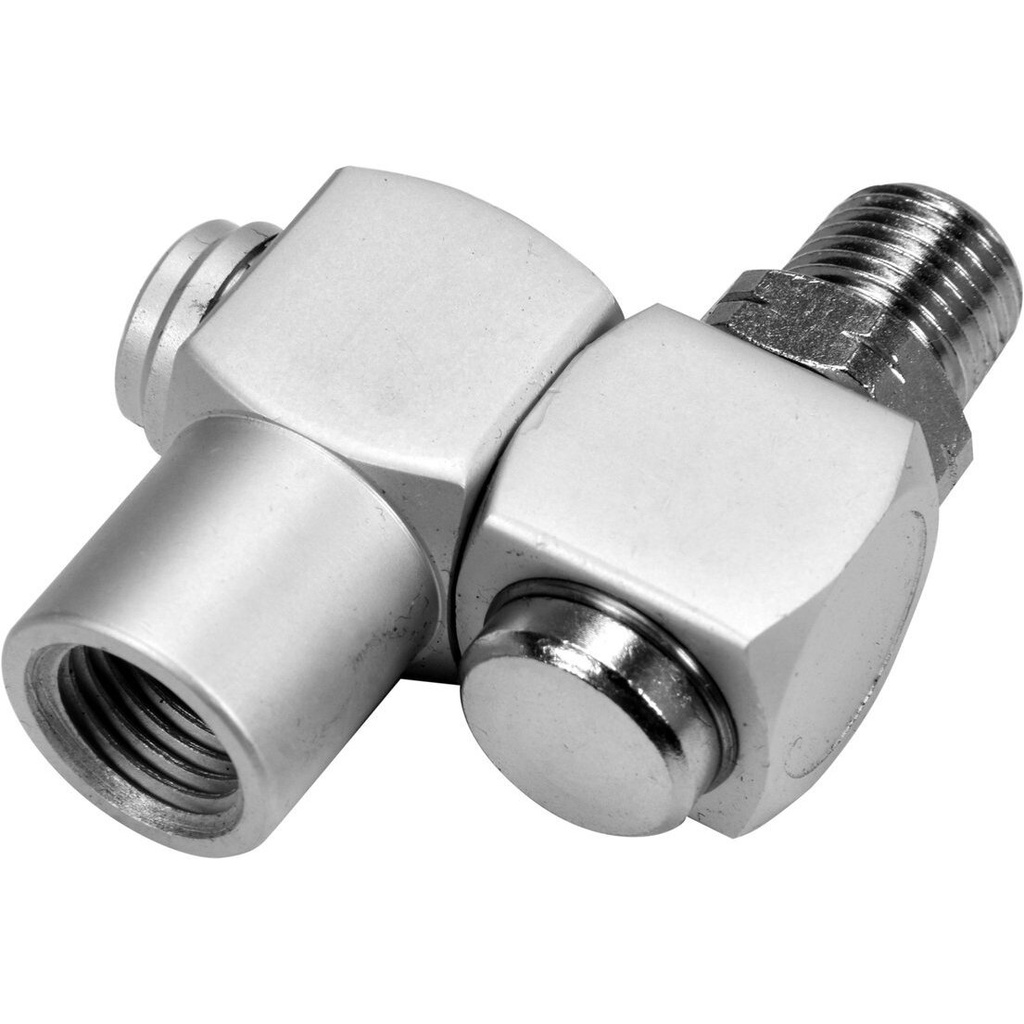 ⬡ Air hose connector 1/4" (ext & int thread) swivel 360° (YT24130, YATO)