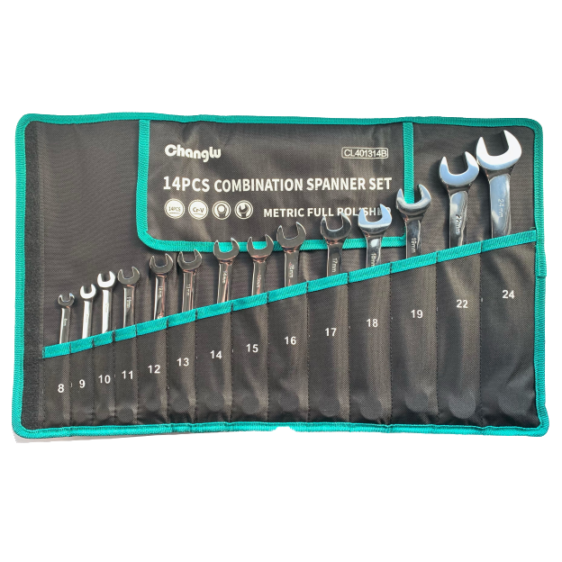 ⬡ Kombinuotų raktų rinkinys 14 vnt. (8-24 mm) (CL401314B, CHANGLU TOOLS)