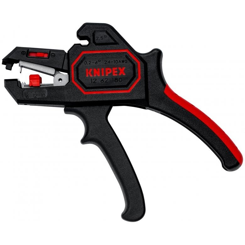 ⬡ Self-adjusting insulation stripper 180 mm (0.2-6 mm²) KNIPEX (1262180, KNIPEX)
