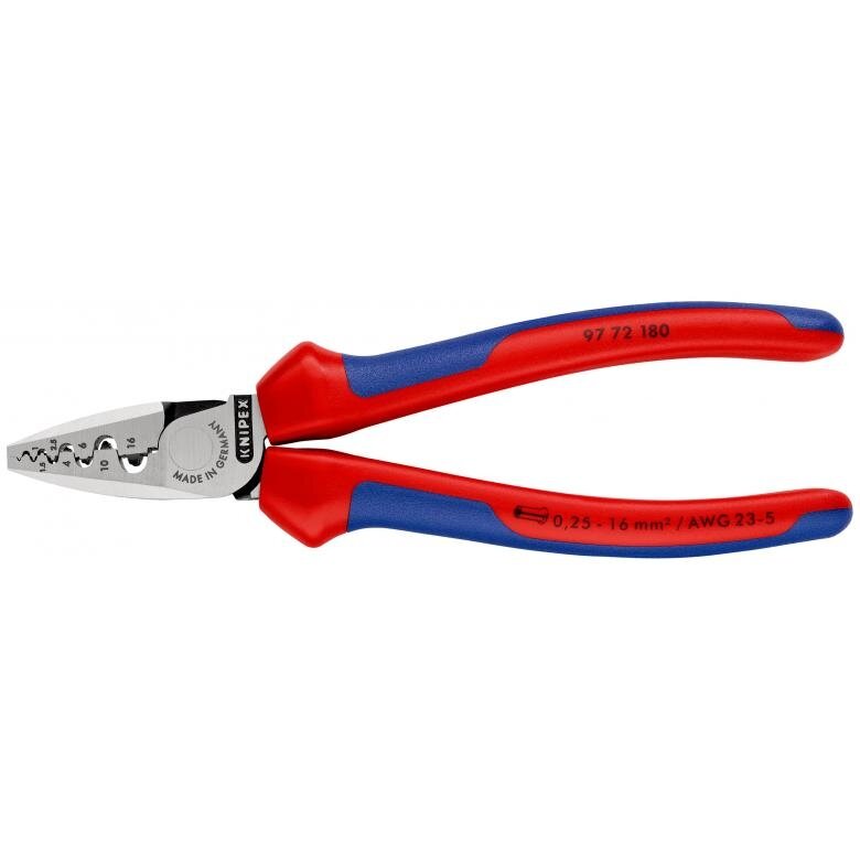 ⬡ Crimping pliers for wire ferrules 180mm (9772180, KNIPEX)