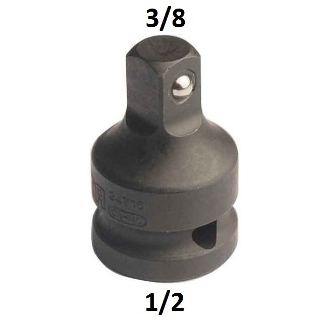 ⬡ Smūginis adapteris 1/2" 1/2"(F) - 3/8"(M) (S34716, SATA)