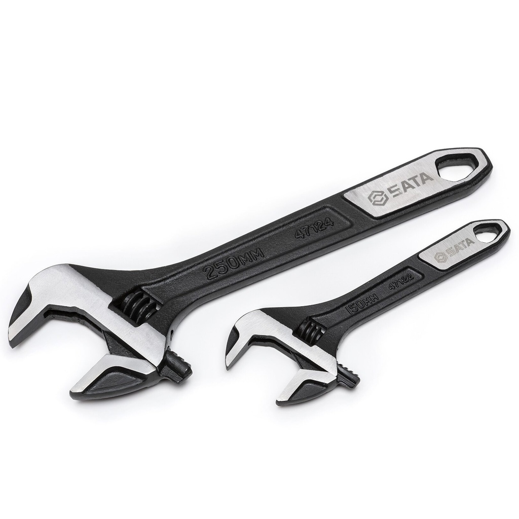 ⬡ Extra-wide jaw adjustable wrench set (2 pcs.) (ST47130, SATA)