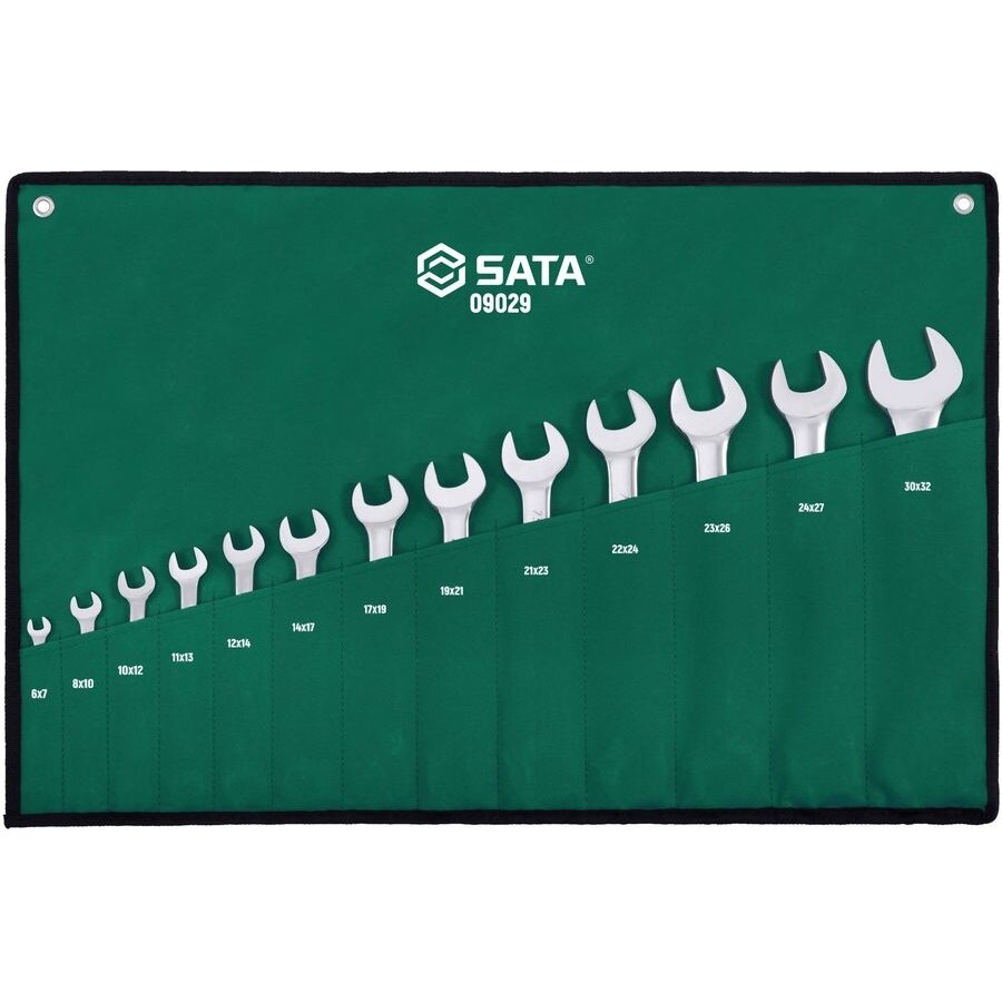 ⬡ Atvirų raktų rinkinys (13 vnt.) (6-32 mm) (S09029, SATA)