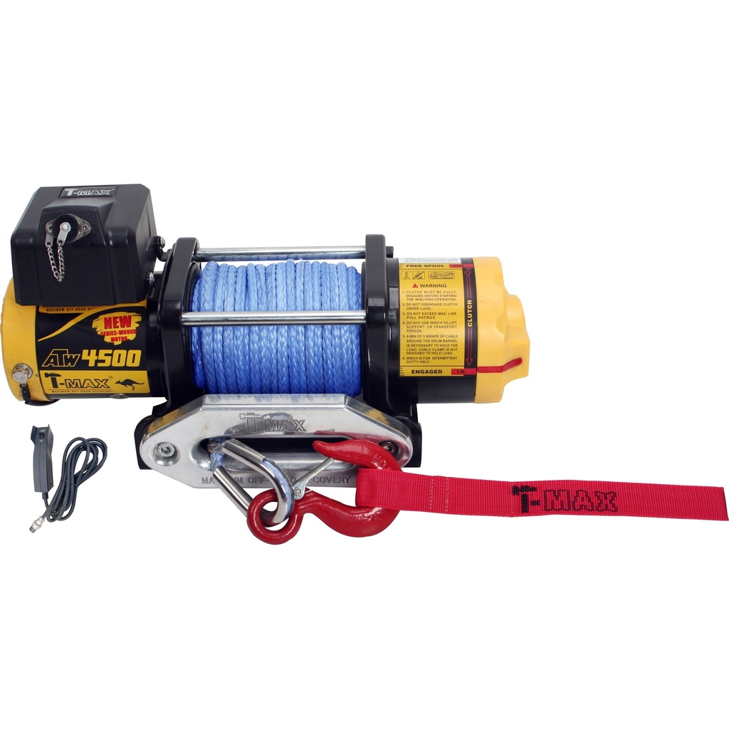 ⬡ Electric winch 12V 4500 Lbs / 2040 kg (synthetic rope) (ATWPRO4500, T-MAX)