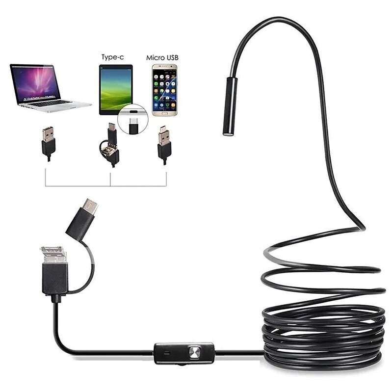 ⬡ Endoscope camera 3in1, 5 m (KD10412, KRAFT&DELE)