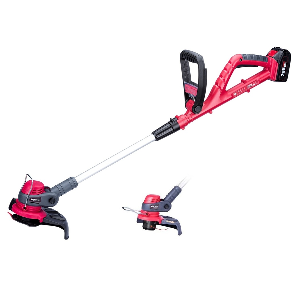 ⬡ Li-Ion akumuliatorinė žoliapjovė su priedais WORCRAFT 20V (CGTS20LIDB, WORCRAFT)