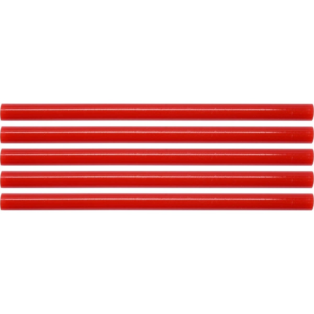 ⬡ Karšto klijavimo lazdelių rinkinys (raudonos) (5 vnt.) 11x200 mm (YT82434, YATO)