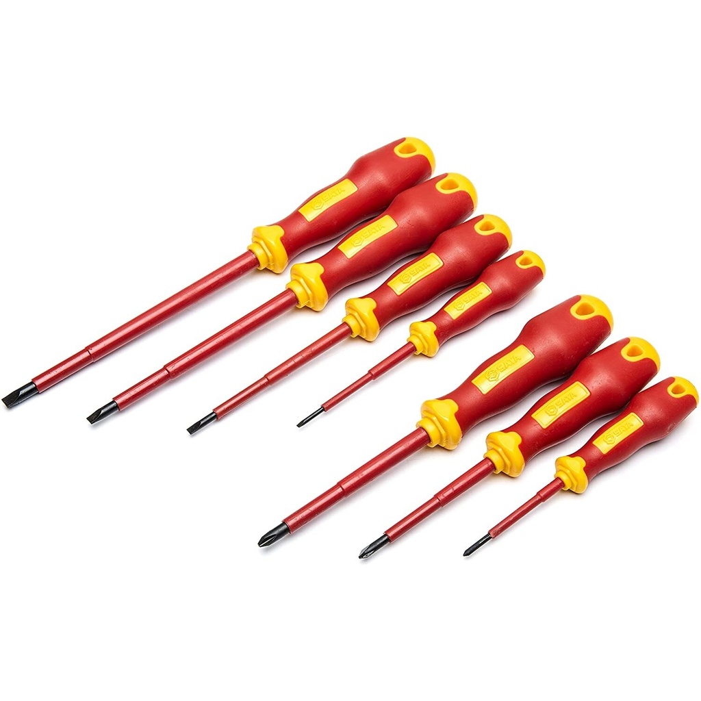 ⬡ Izoliuotų atsuktuvų rinkinys 7 vnt. (ST09303, SATA)