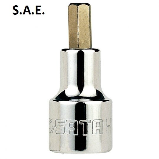 ⬡ Galvutė su antgaliu 1/2" 50L šešiabriaunė (HEX) (S.A.E.) 9/16" (ST24406BU, SATA)
