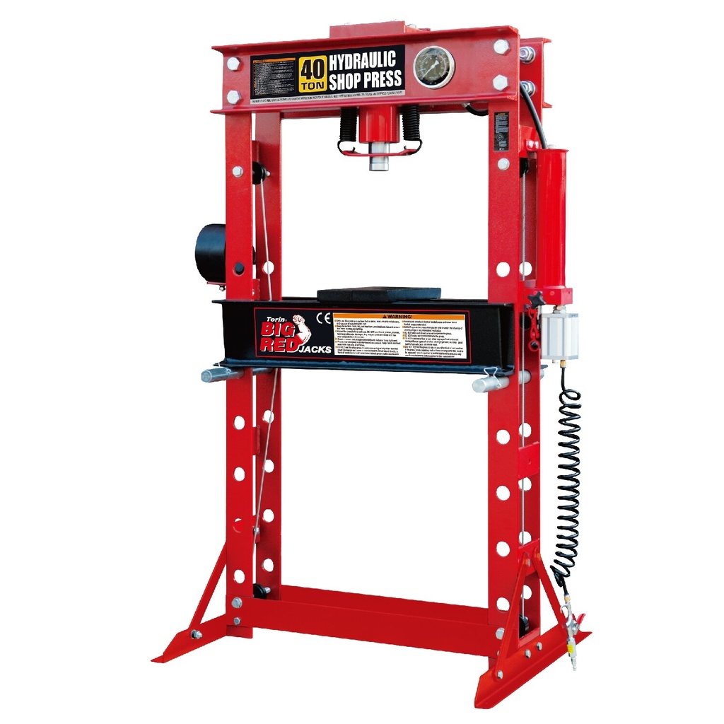 ⬡ Pneumatic / hydraulic shop press with gauge 40 t (TY40002, TONGRUN)