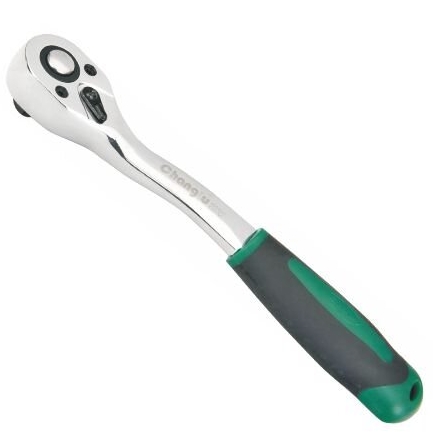 ⬡ 3/8" Dr. Quick-release ratchet curved, L=160mm 72 teeth (CL305602, CHANGLU TOOLS)